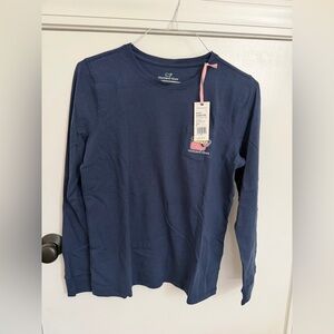 Vineyard Vines Navy Long-Sleeve Pocket Tee for Kids